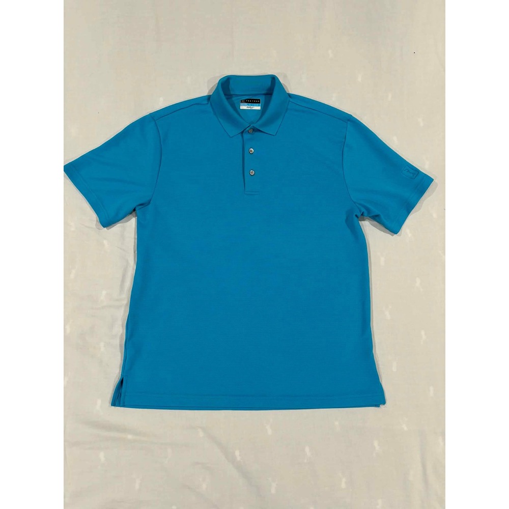 PGA TOUR Airflux Golf Polo Shirt Blue Short Sleeve Performance Mens L G - Picture 1 of 13